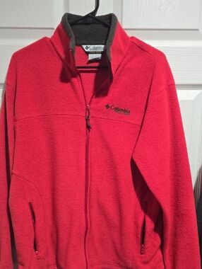Columbia Bright Red Full-Zip Fleece Jacket